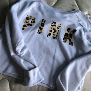 Pink cheetah cropped sweater